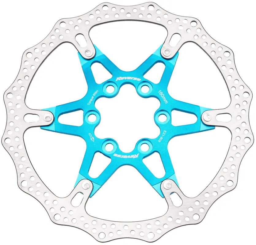 Schnäppchen Reverse Bremsscheibe 6-Loch Aluminium/Stahl türkis