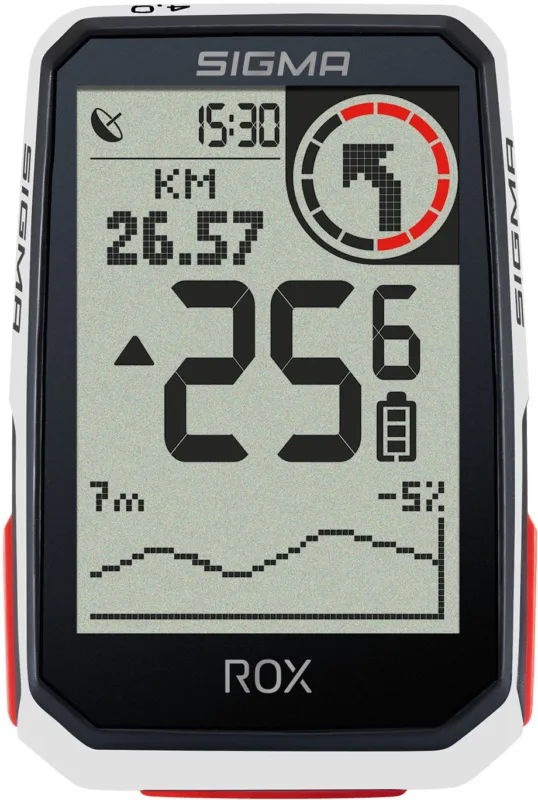 Zertifiziert Sigma ROX 4.0 Fahrradcomputer inkl. Vorbauhalterung weiß