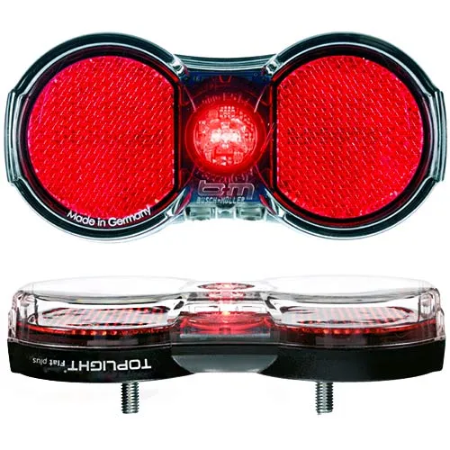 Preisreduziert Busch + Müller Toplight Flat plus Dynamo Rücklicht schwarz/rot