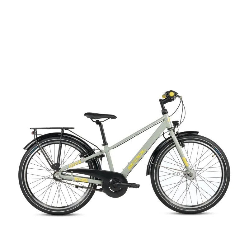 Sichere Zahlung S'COOL troX Pro 24-N3 (2026) | 24 Zoll Kinderfahrrad | Pebble Grey/Yellow