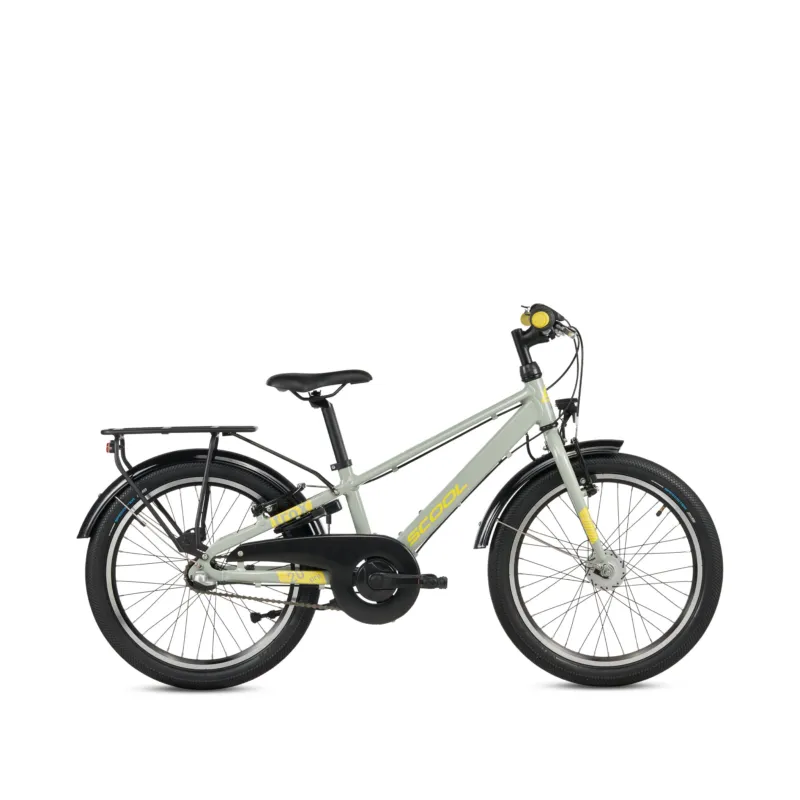 S'COOL troX Pro 20-N3 (2026) | 20 Zoll Kinderfahrrad | Pebble Grey/Yellow Finale Aktion