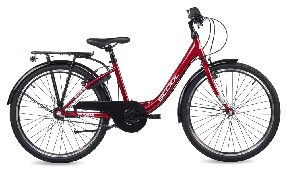 S'COOL chiX 24-N3 (2026) | 24 Zoll Kinderfahrrad | Red/White Super-Preis