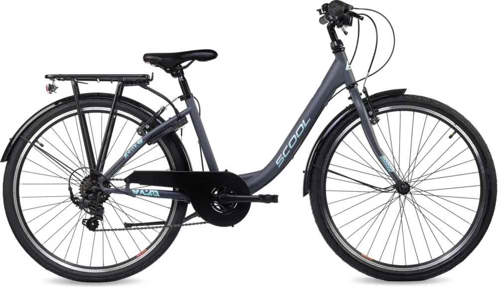 S'COOL chiX 26-K6 (2026) | 26 Zoll Jugendfahrrad | Dark Grey/Aqua Saisonangebot