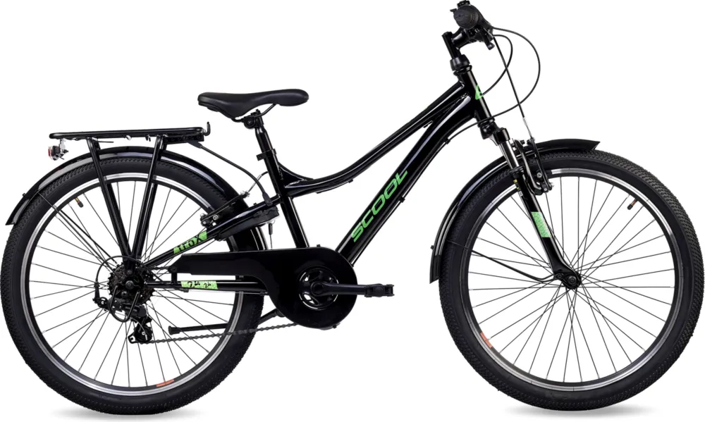 Sonderaktion S'COOL troX 24-K6 (2026) | 24 Zoll Kinderfahrrad | Black/Neon Green