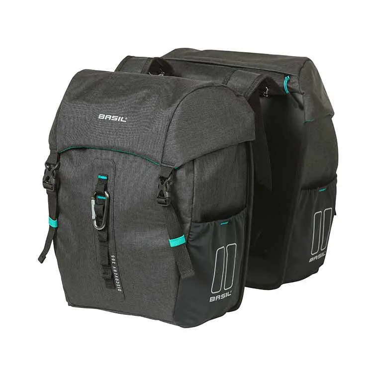 Basil Discovery 365D Doppel-Gepäckträgertasche M 18l schwarz/türkis Garantierte Lieferung