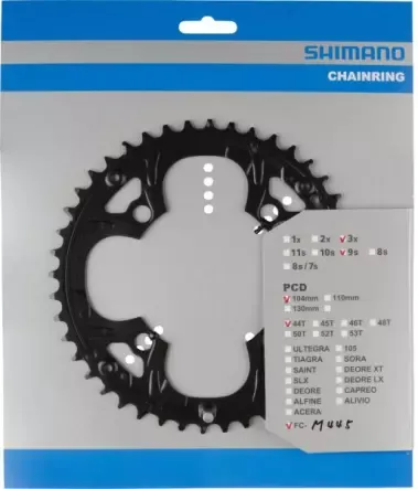 Bestseller Kettenblätter Deore FC-M480 schwarz | 9-fach | | 104mm | 44 für Kettenkasten
