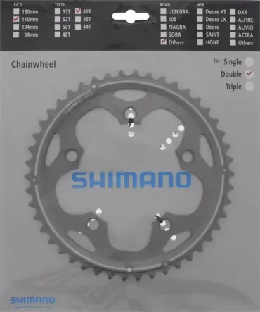 Schnäppchen Kettenblätter Road FC-CX50 Silber | 10-fach | 5 Loch | 110mm | 46