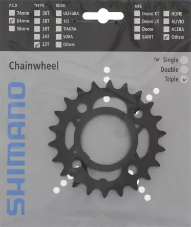 Echt Kettenblätter Acera FC-M391 schwarz | 9-fach | 4 Loch | 64mm | 22