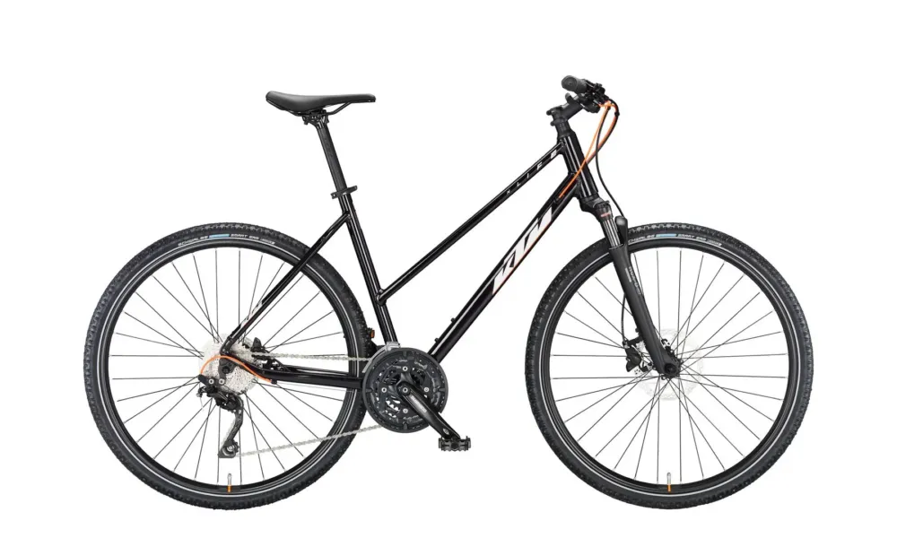 KTM X-LIFE ACTION Trapez Flaming Black (Silver&Orange Matt) - 46 cm Kostenloser Versand
