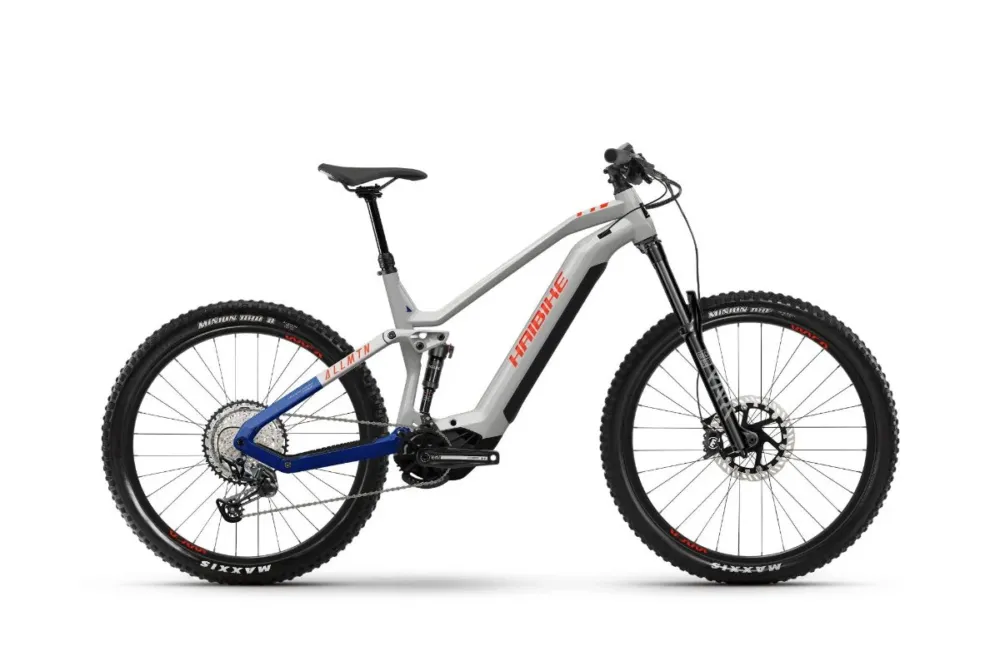 Haibike AllMTN 7 i720 Wh soft grey/red/blue glänzend 2025 - XL Knallerangebot