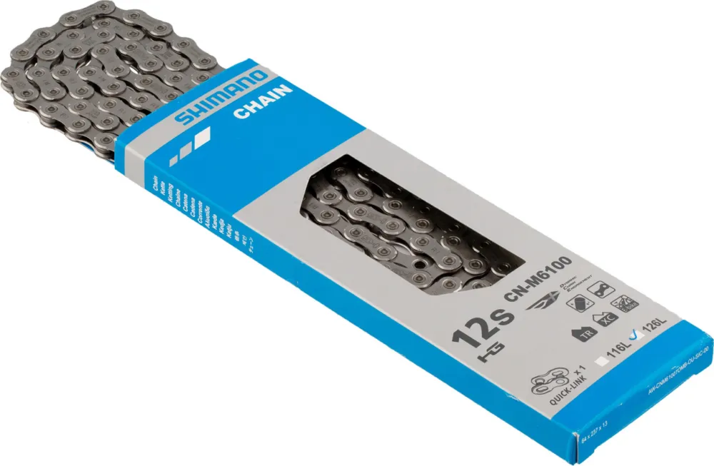 Neu Im Sortiment Shimano Kette CN-M6100 Quick-Link 12-fach - silber | 126