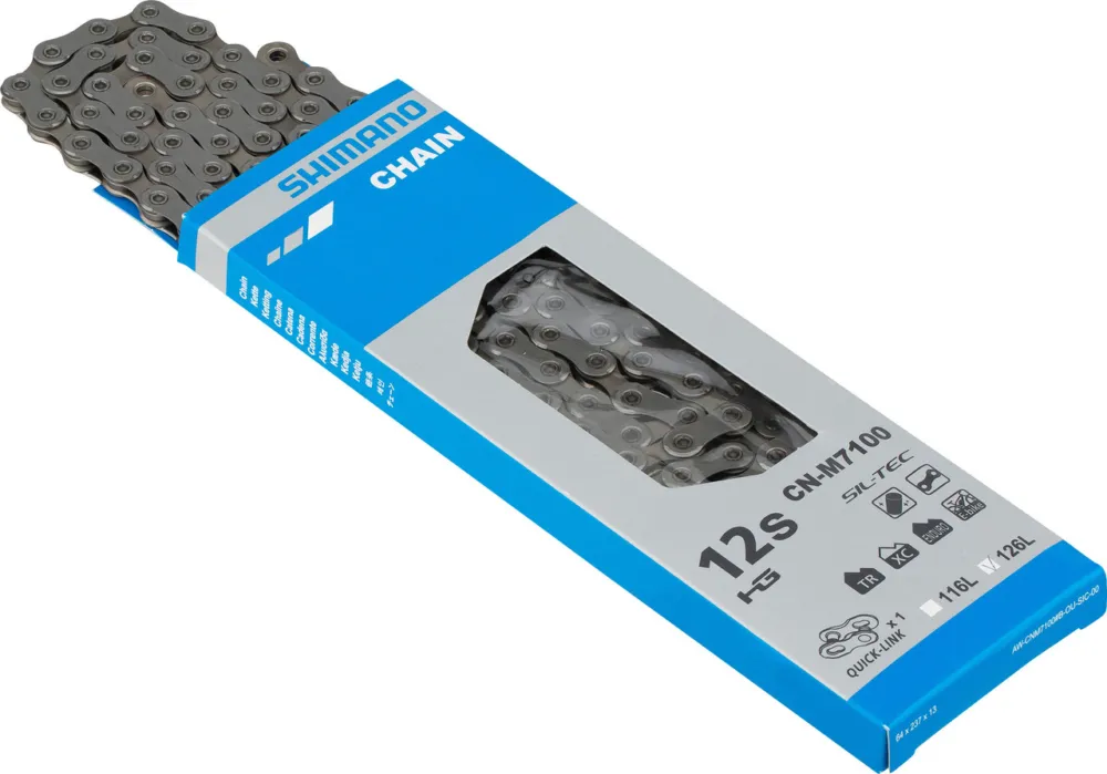 Shimano SLX / 105 / E-Bike Quick-Link Kette CN-M7100 12-fach - silber | 126 Ausverkauf