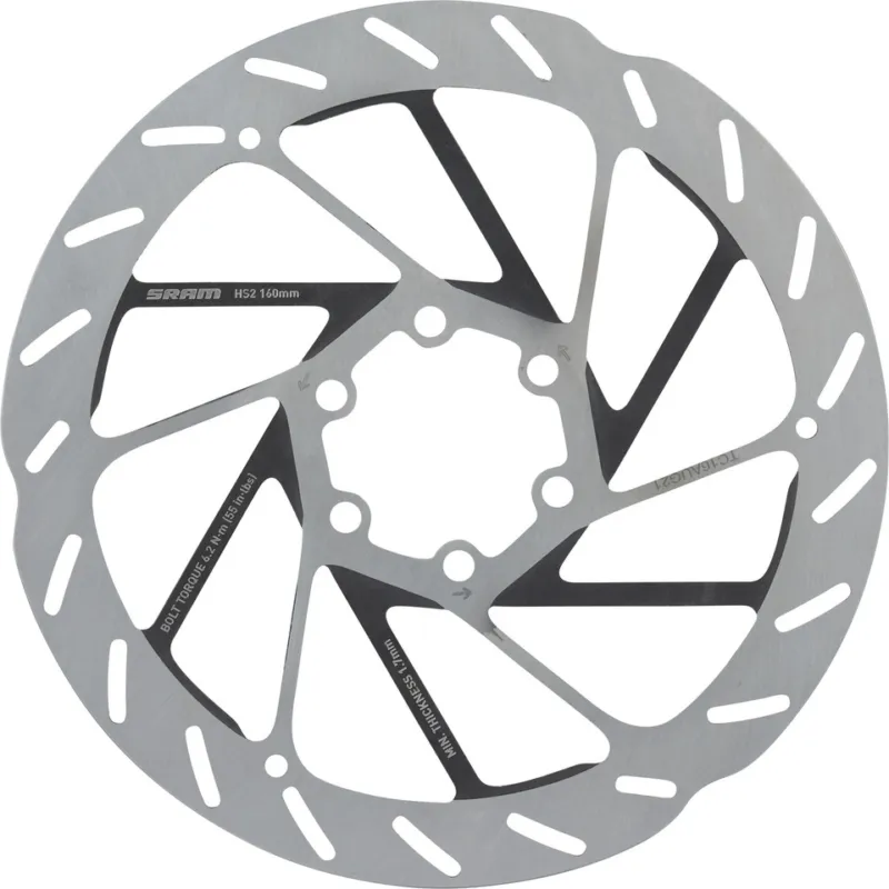 Bestpreis SRAM HS2 6-Loch Bremsscheibe - silver-black | 160 mm