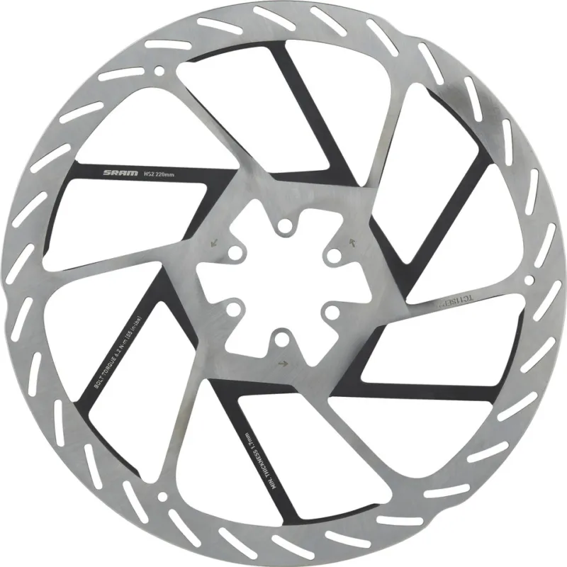 SRAM HS2 6-Loch Bremsscheibe - silver-black | 220 mm Markenware