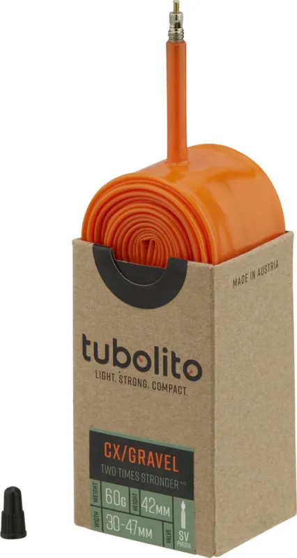 tubolito Tubo-CX/Gravel-All Schlauch 27,5"/28" - orange | 30-584 bis 47-622 | SV | 30-47 x 584-622 SV 42 mm | 42 mm Solange Der Vorrat Reicht