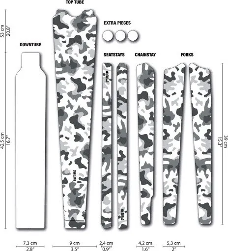 DYEDBRO Gravel Rahmenschutzfolien-Set - camo-black Mega-Angebot
