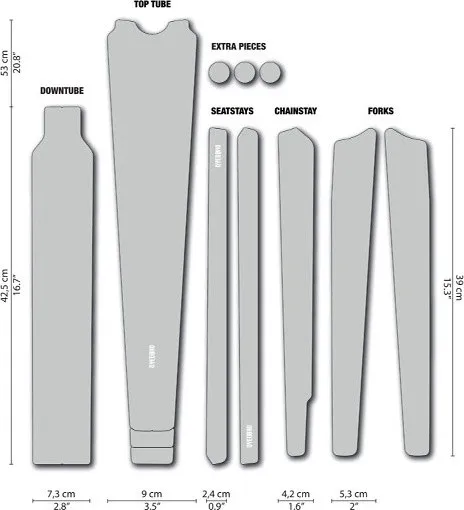 DYEDBRO Gravel Rahmenschutzfolien-Set - clear gloss-white Expressversand
