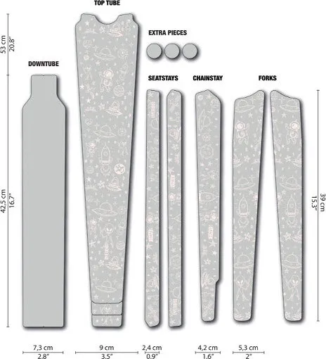 DYEDBRO Gravel Rahmenschutzfolien-Set - space trip white Top-Preis
