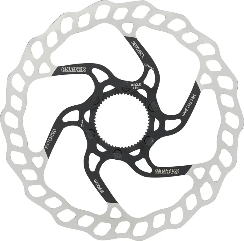 Kostenloser Versand GALFER Fixed Disc Wave 1,8 mm MTB Center Lock Bremsscheibe - silver-black | 180 mm