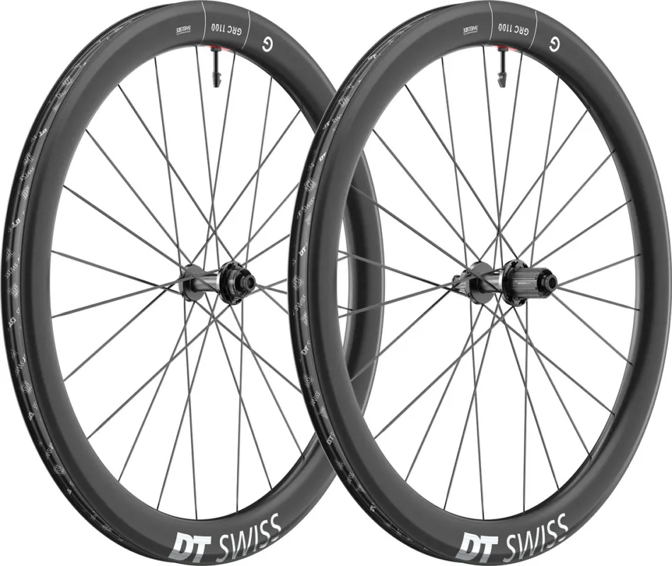 Markenprodukt DT Swiss GRC 1100 DICUT 50 Disc Center Lock 28" Laufradsatz - schwarz | 142 mm | 100 mm | 28" | Campagnolo N3W | 100 mm | Campagnolo N3W | 100 mm | 142 mm