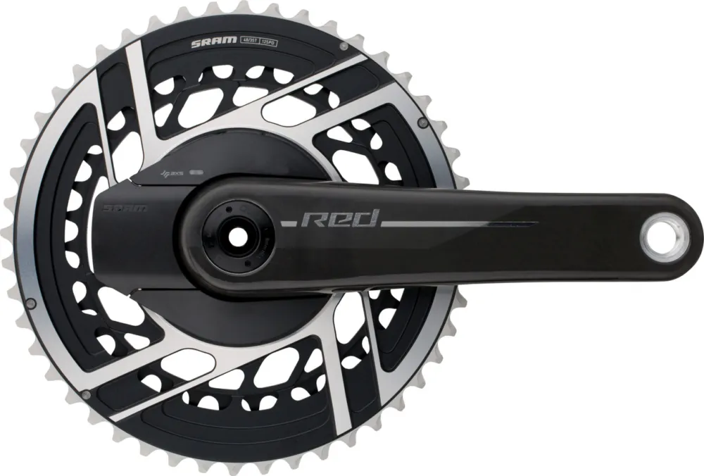 Letzte Chance SRAM Red E1 AXS DUB 2x12-fach Carbon Powermeter Kurbelgarnitur - natural carbon | 165,0 mm | 37-50