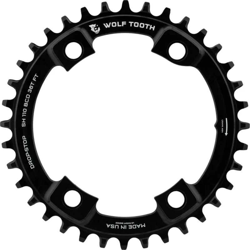 Knallerangebot Wolf Tooth Components 110 BCD Asymmetric 4-Arm Kettenblatt für Shimano - black | 42 Z
