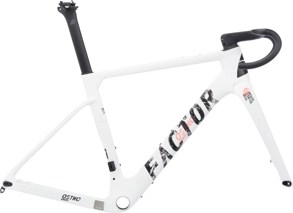 Direktkauf Factor OSTRO Gravel V.A.M. Disc T47a Shimano Carbon Rahmenkit - white grunge | 56 cm/120 mm x 42 cm/SB 20 mm