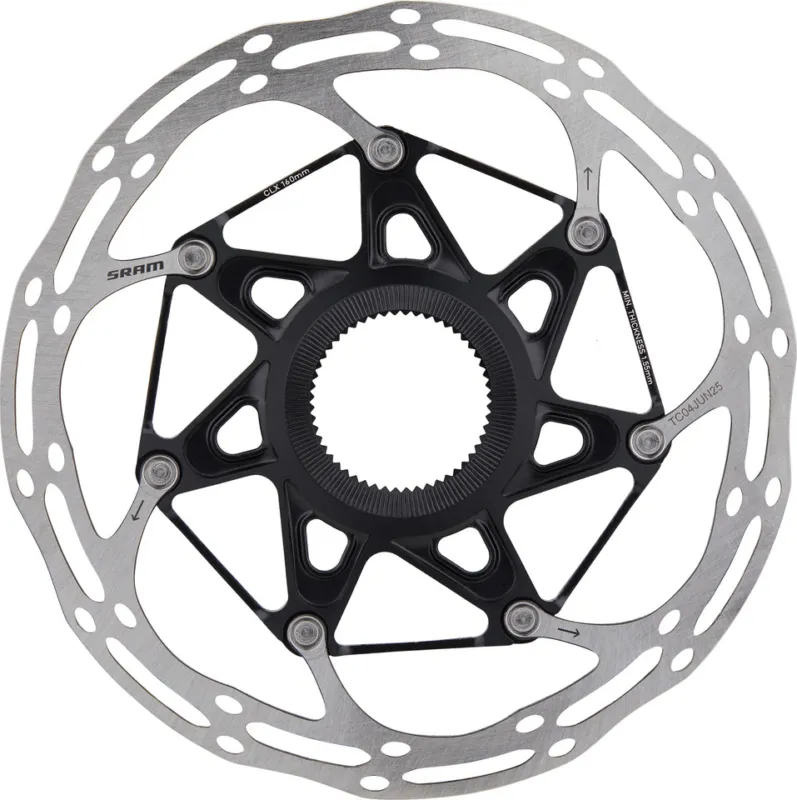 SRAM Centerline X Rounded Center Lock Bremsscheibe - silver-black | 140 mm Knallerangebot