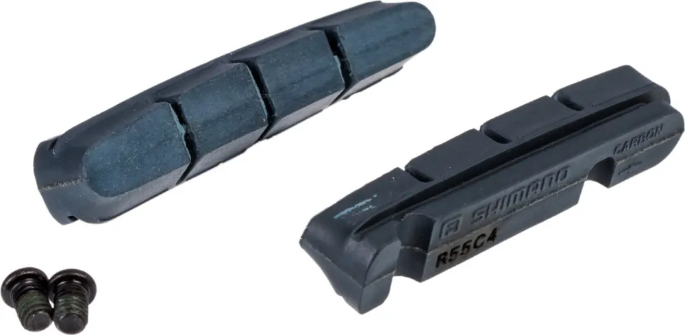 Shimano Bremsgummis R55C4 Dura-Ace, Ultegra, 105 für Carbonfelgen - 2 Paar - schwarz Markenprodukt