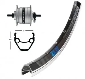 V-Rad 26x1.75Nabend.DHC3003 si.Starr36L Exal ZX 19 schw./silb.Niro-Spei. Top-Angebot
