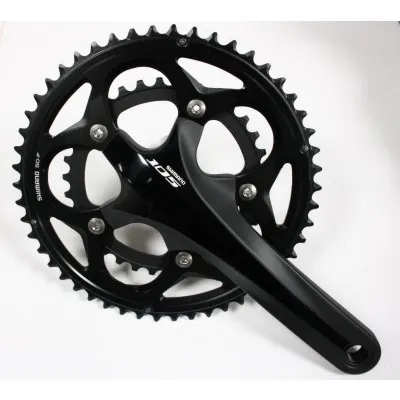 Shimano Kurbelgarnitur 105 FC-5750-L Compact (172.5mm) (50-34) 10/2-fach schwarz 10-speed Heißes Angebot