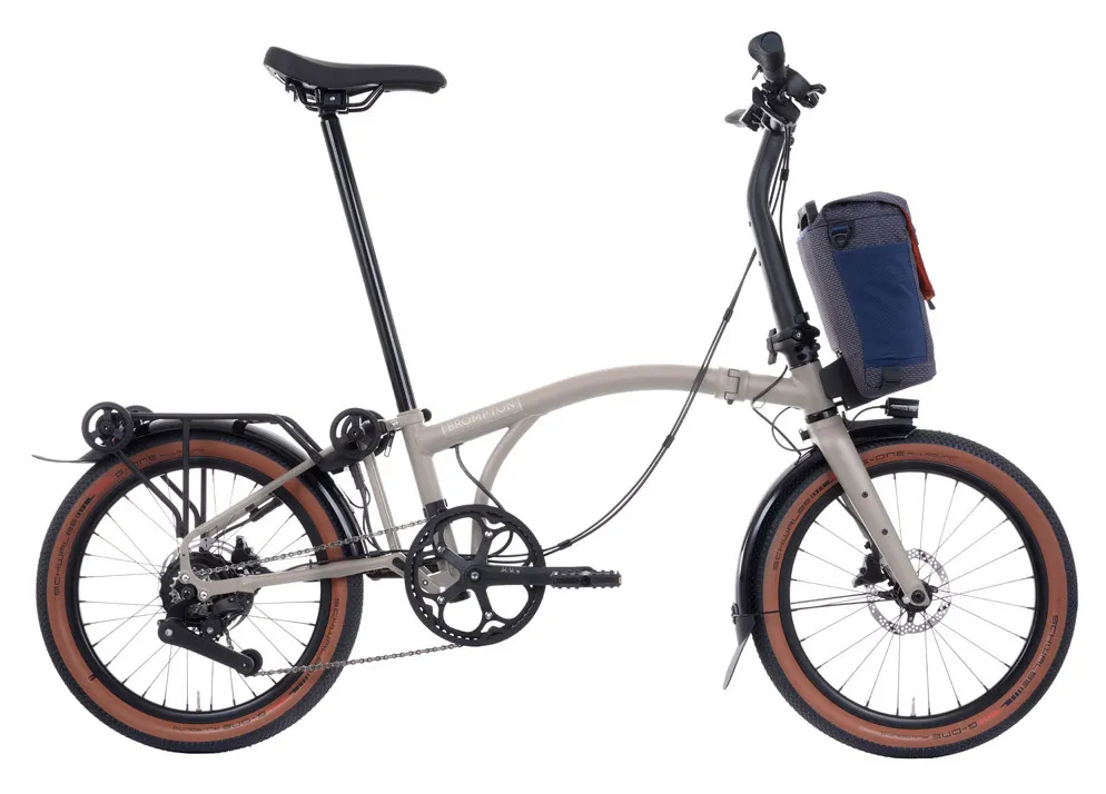 Expressversand Brompton Electric G Line e-Motiq Urban Demo - 345 Wh - 20 Zoll - Faltrahmen - 2026 - Traidust White - Größe Mid