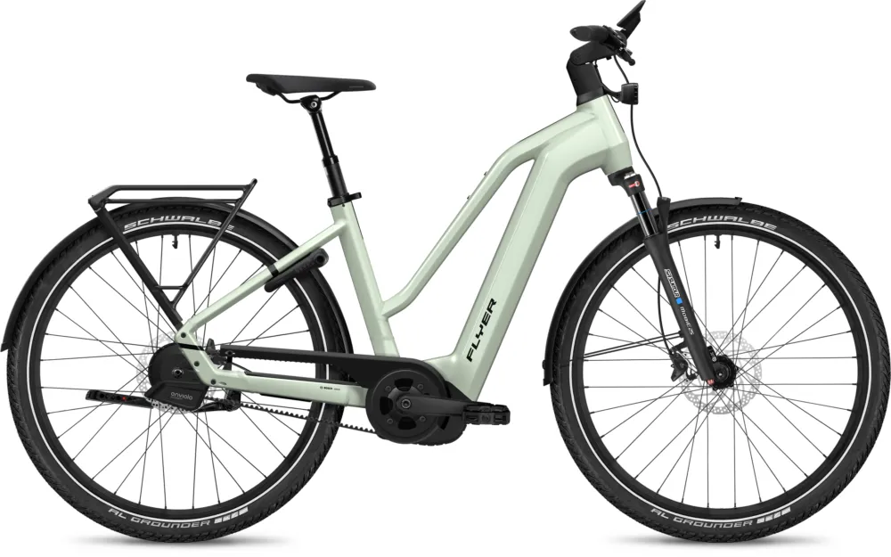 Flyer G1 Gotour 7.23 Auto - 750 Wh - 28 Zoll - Trapez - 2026 - Frosty Sage Gloss - Größe L Garantierte Lieferung