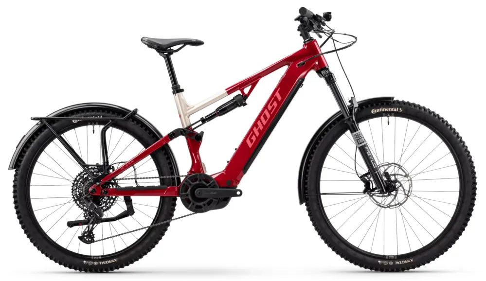 Saisonangebot Ghost E-ASX Essential High EQ - 600 Wh - 29 - 27,5 Zoll - Fully - rebel red/coffee pebble - glossy - Größe XL