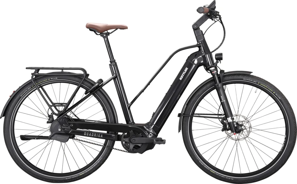 Kettler Quadriga Pro Belt Automatic - 750 Wh - 28 Zoll - Trapez - black shiny - Größe 53 CM Must-Have