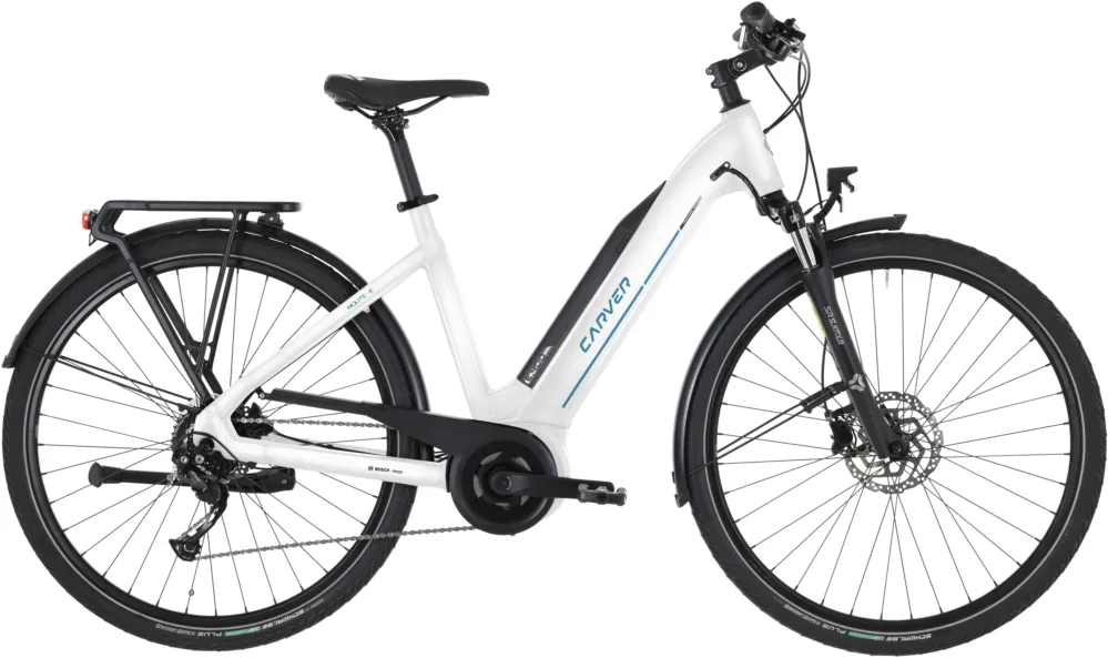 Carver Route E.400 - 400 Wh - 28 Zoll - Tiefeinsteiger - 2026 - white/grey/light-blue - Größe 60 CM Nur Für Kurze Zeit