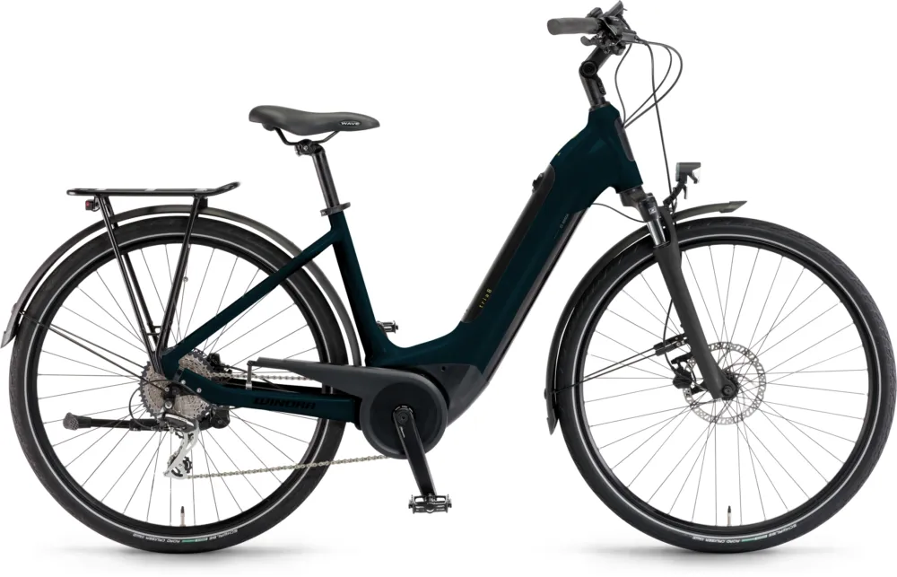 Winora Tria 8 - 400 Wh - 28 Zoll - Tiefeinsteiger - Deepsea - Größe 46 CM Direkt Vom Hersteller