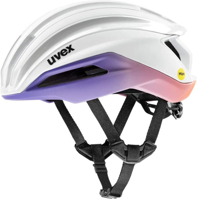 Neue Kollektion Uvex Surge Aero MIPS - white-lila - Größe 56-59 CM
