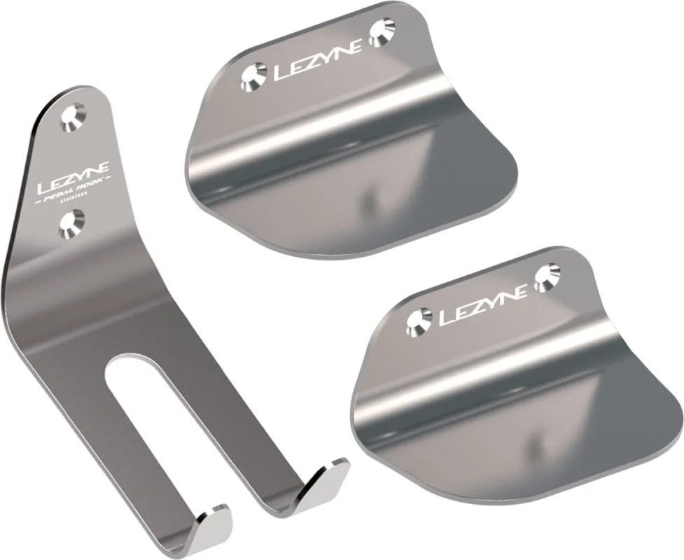 Preisknaller Lezyne Pedal Hook Stainless Fahrrad Wandhalterung - silber - Größe bis 32 kg
