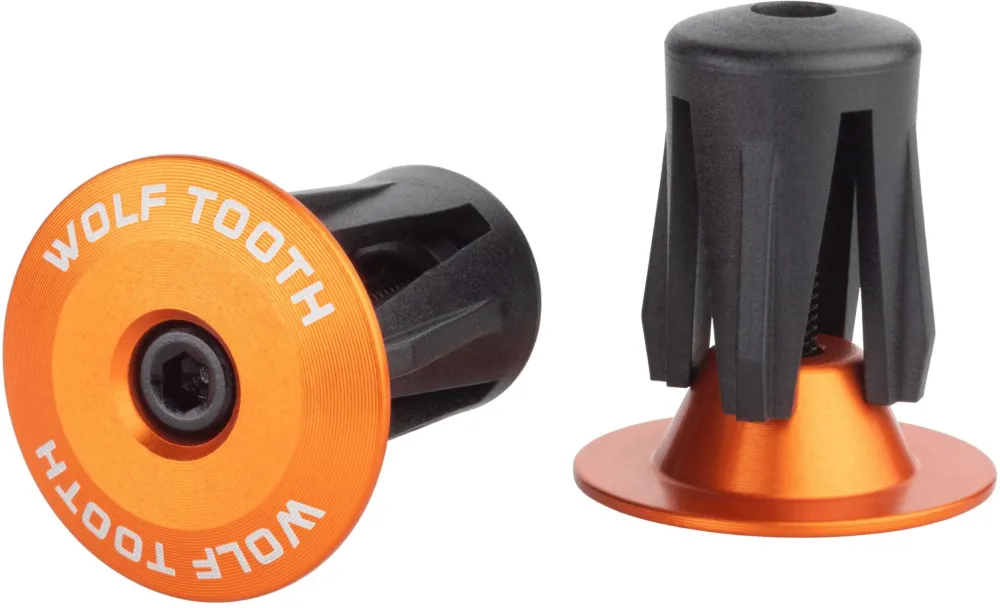 Wolftooth Aluminium Lenkerendkappen, geschraubt - orange - Größe Ø16-21,5 mm Nur Für Kurze Zeit