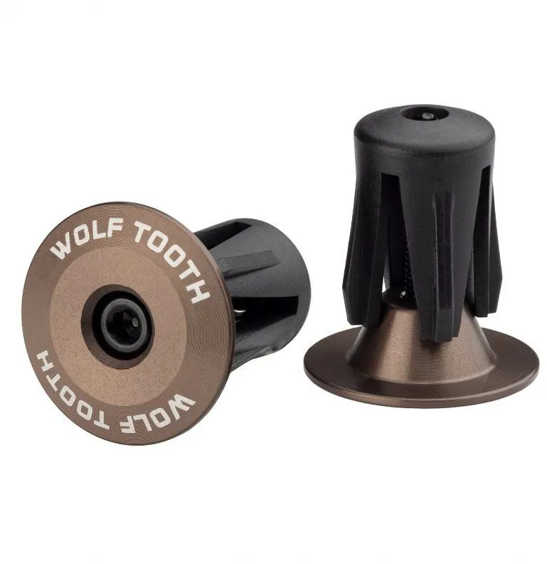 Markenprodukt Wolftooth Aluminium Lenkerendkappen, geschraubt - espresso - Größe Ø16-21,5 mm
