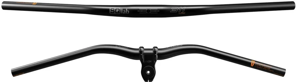 SQlab Lenker 311 2.0 Alu, 740 mm/16°/31,8 mm - black - Größe low rise - 15 mm Markenware