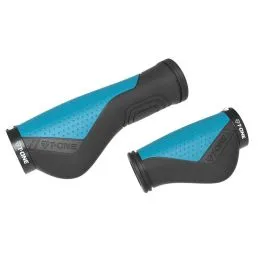 T-One Ripple Ergo Fahrradgriffe (schwarz / blau | 130+90mm | 1x Schraubensicherung) Finale Aktion