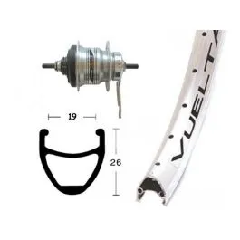 Bike-Parts Hinterrad (28" | 1.75" | RB Shimano 7G | 36 Loch | Airline 1) Knallerangebot