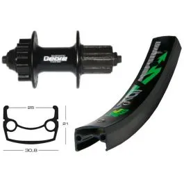 Bike-Parts Rear 26x1.9 Deore 8 / 9f Disc 6L 36L EXAL XL 25 DISK (schwarz) Nur Für Kurze Zeit