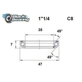 Markenprodukt Black Bearing Steuersatzlager (35x47x7mm | 45 /45)