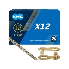 Abverkauf KMC X12 Fahrradkette (126 Glieder | gold / schwarz)