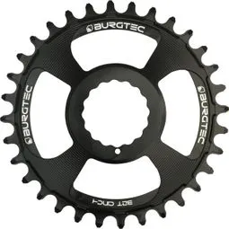 Burgtec Thick Thin 3 mm Offset-Kettenblatt, rund, für Race Face Direct Mount, schwarz Highlight