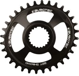 Burgtec Thick Thin Oval-Kettenblatt für Shimano Direct Mount 10/11/12-fach, schwarz Markenprodukt