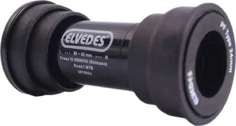Elvedes Press Fit BB86 / 92 24mm Shimano Innenlager Schwarz Zertifiziert